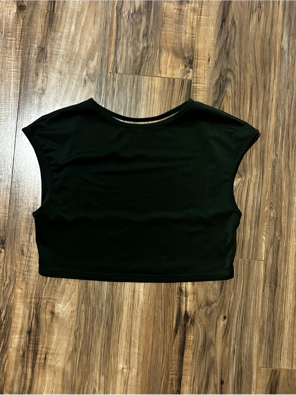 SHEIN Dark Green Cropped Cap-Sleeve Tank
